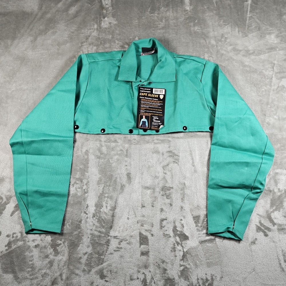 Tillman 6221M Welding Cape Sleeve Medium Green FR Cotton Flame‎ Retardant New